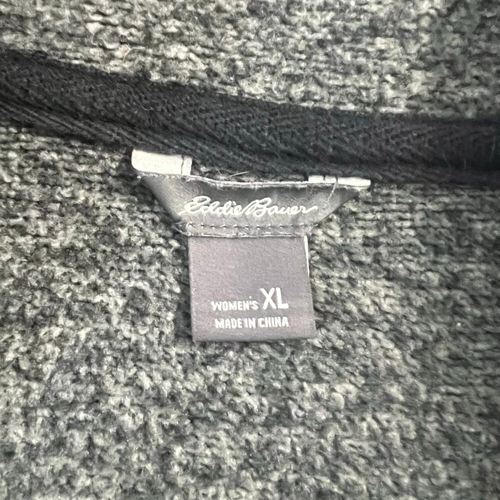 Eddie Bauer Heathered Gray Full Zip Fleece Jacket 4 Front Pockets Women's XL - Picture 6 of 12